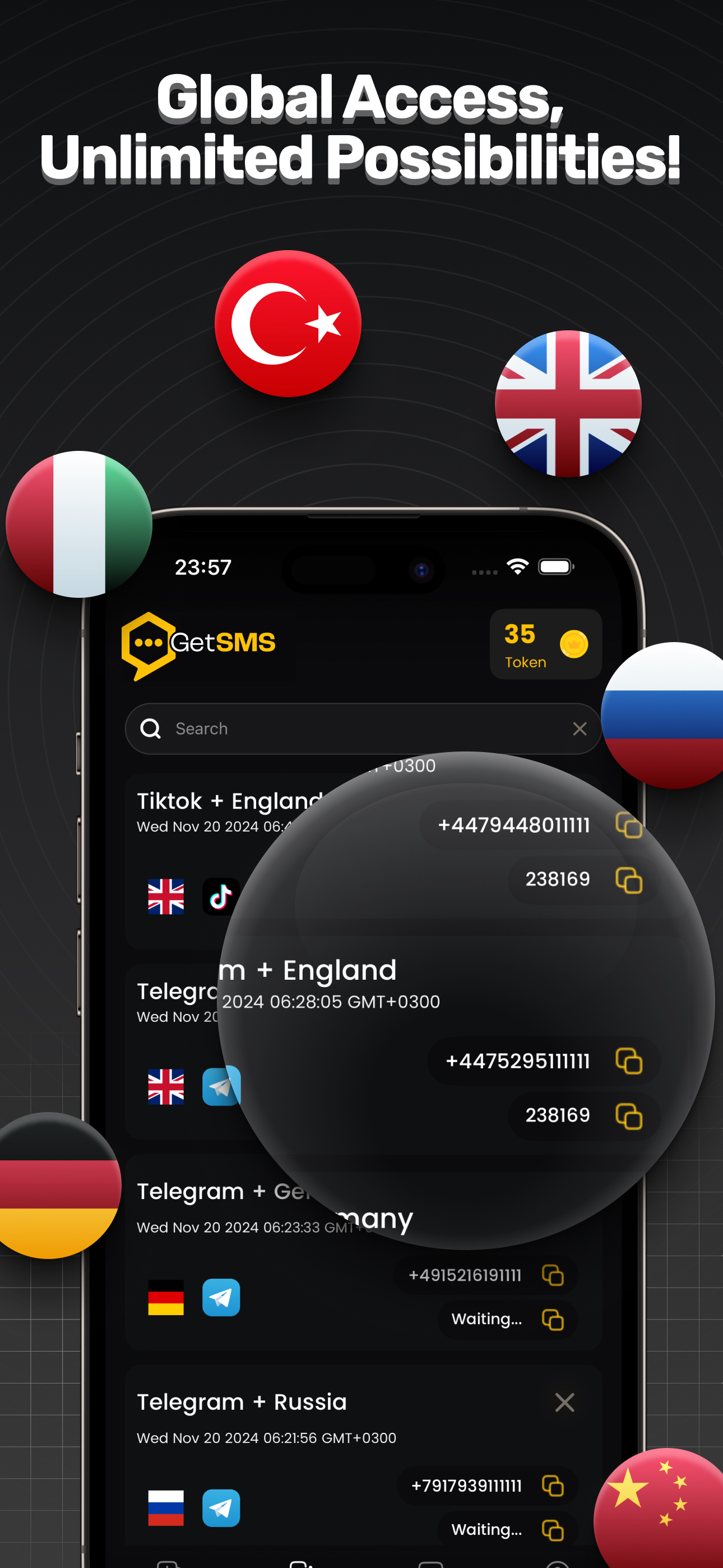 GetSMS - Global Access